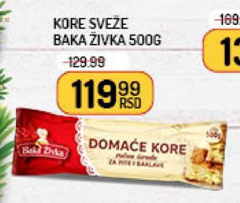 KORE SVEŽE BAKA ŽIVKA 500g