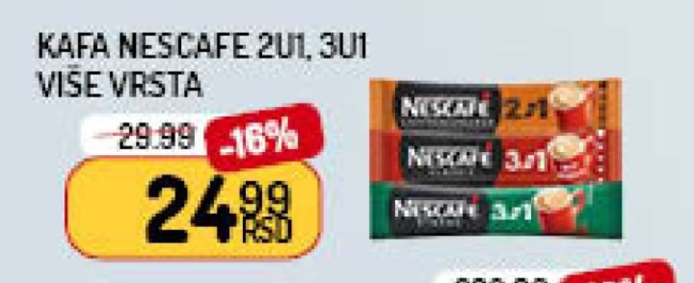 Kafa Nescafe 2u1, 3u1 više vrsta