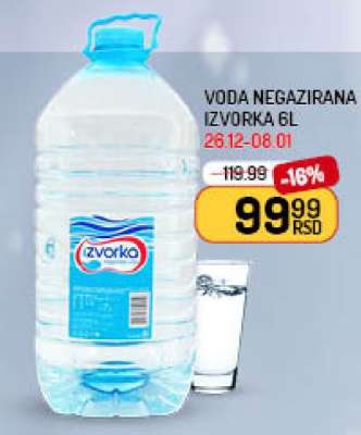Voda negazirana Izvorka 6l