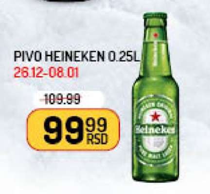 Pivo Heineken 0,25l
