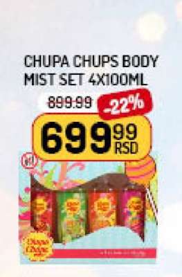 CHUPA CHUPS BODY MIST SET 4X100ML