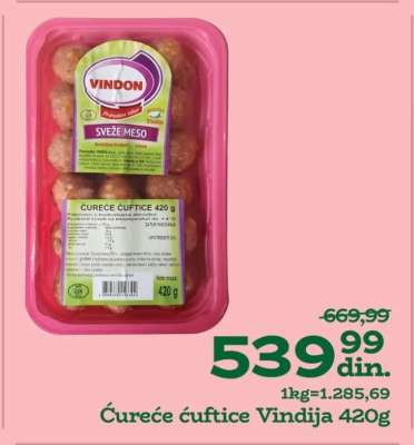 Ćureće ćuftice Vindija 420g