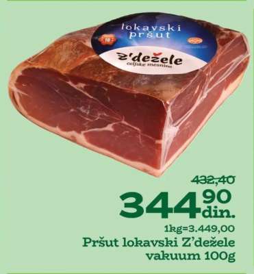 Pršut Lokavski Z'dezele vakuum 100g