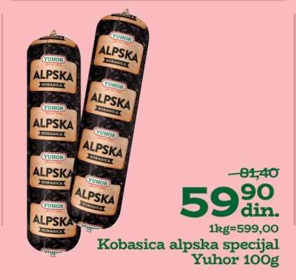 Kobasica alpska specijal Yuhor 100g