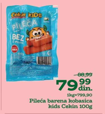 Pileća barena kobasica kids Cekin 100g