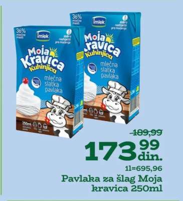 Pavlaka za šlag Moja kravica 250ml