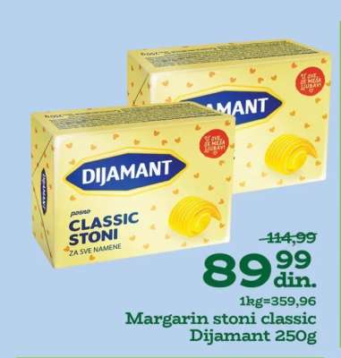Margarin stoni classic Dijamant 250g