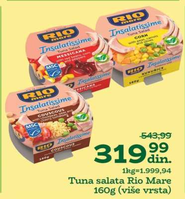Tuna salata Rio mare 160g (više vrsta)