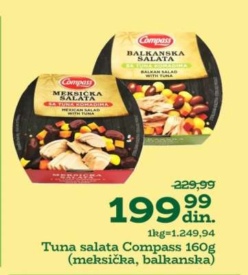 Tuna salata Compass 160g (meksička, balkanska)