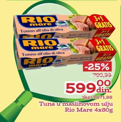 Tuna u maslinovom ulju Rio Mare 4x80g