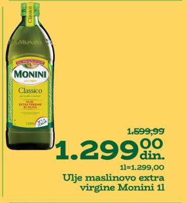 Ulje maslinovo extra virgine Monini 1l