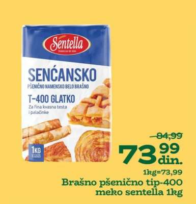 Brašno pšenično tip-400 meko Sentella 1kg