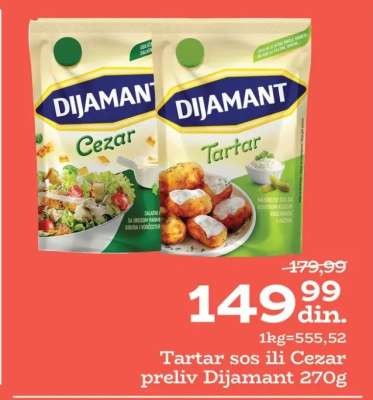 Tartar sos ili Cezar preliv Dijamant 270g