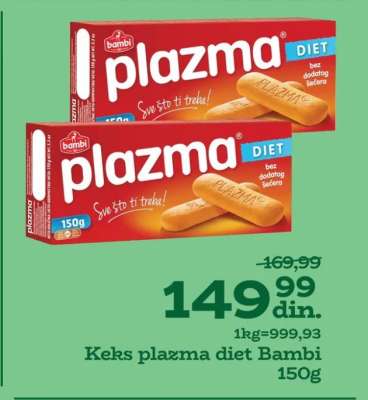 Keks plazma diet Bambi 150g