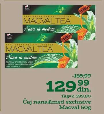 Čaj nana&med exclusive Macval 50g