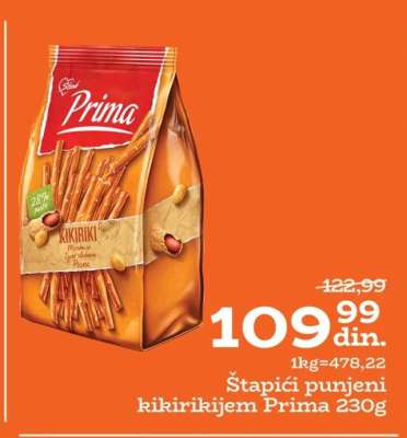 Štapići punjeni kikirikijem Prima 230g
