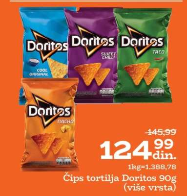 Čips tortilja Doritos 90g