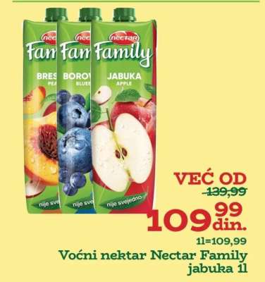 Voćni nektar Nectar Family jabuka 1l