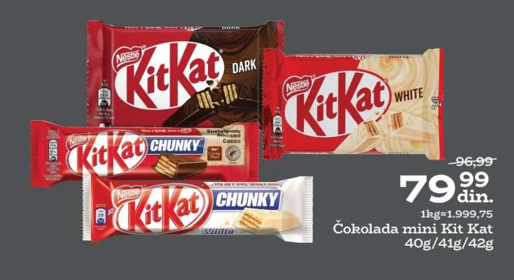 Čokolada mini Kit Kat