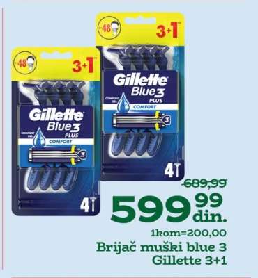 Brijač muški blue 3 Gillette 3+1
