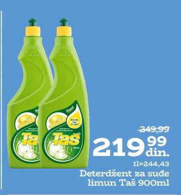 Deterdžent za sude limun Taš 900ml
