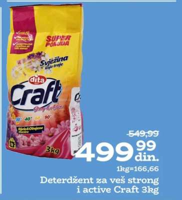 Deterdžent za veš strong i active Craft 3kg