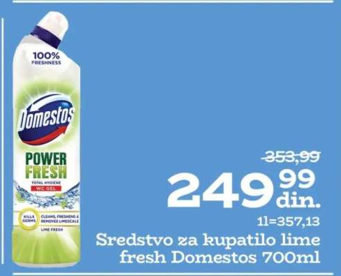 Sredstvo za kupatilo lime fresh Domestos 700ml
