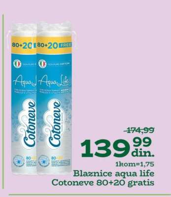 Blaznice aqua life Cotoneve 80+20 gratis