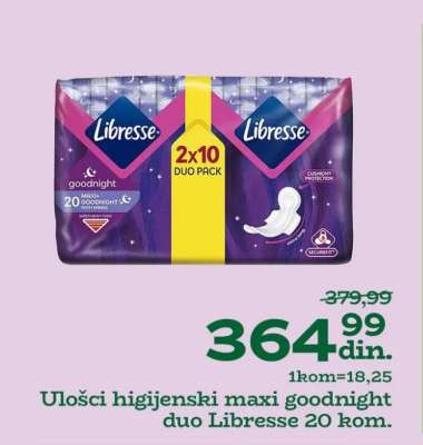 Ulošci higijenski maxi goodnight duo Libresse 20 kom.