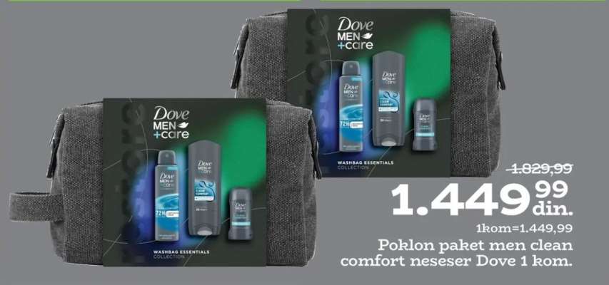 Poklon paket men clean comfort neseser Dove 1 kom.