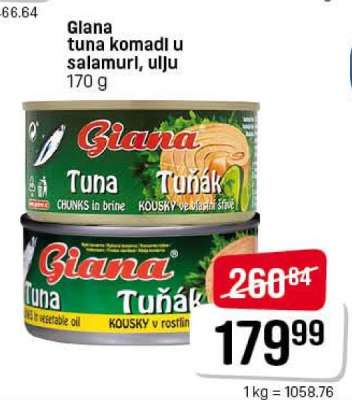 Giana tuna komadi u salamurl, ulju