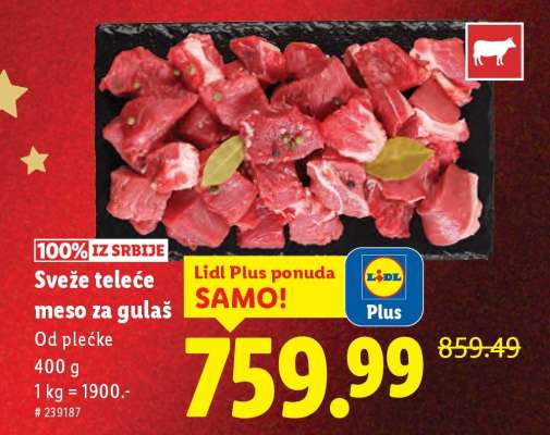 Sveže teleće meso za gulaš