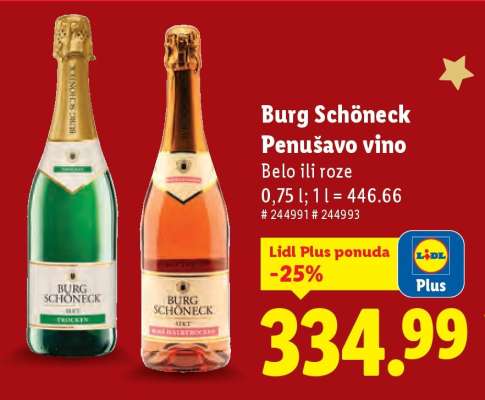 Burg Schöneck Penušavo vino