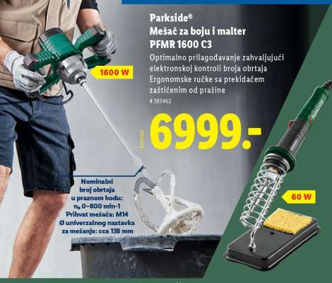 Parkside Mešač za boju i malter PFMR 1600 C3
