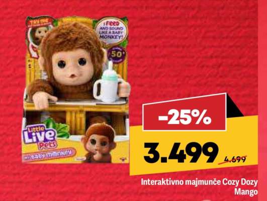 Interaktivno majmunče Cozy Dozy Mango