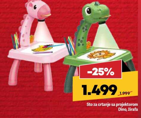 Sto za crtanje sa projektorom Dino, Žirafa