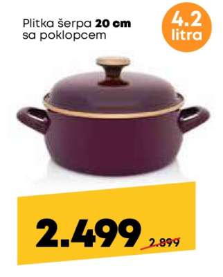 Plitka šerpa 20 cm sa poklopcem