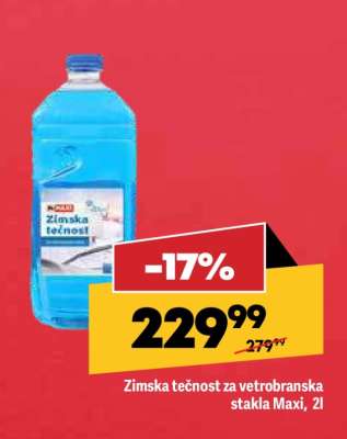 Zimska tečnost za vetrobranska stakla Maxi, 2l