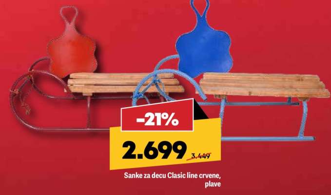 Sanke za decu Clasic line crvene, plave