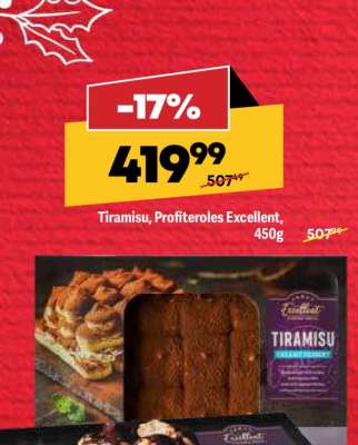 Tiramisu, Profiteroles, Excellent