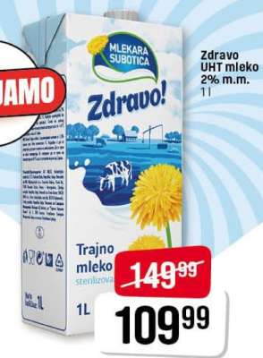 Zdravo uht mleko 2% m.m.