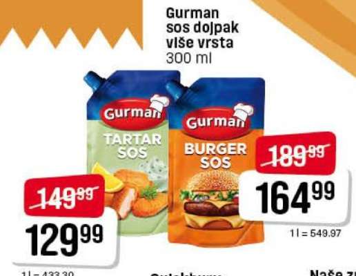 Gurman sos doypak više vrsta