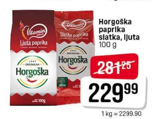 Horgoška paprika slatka, ljuta