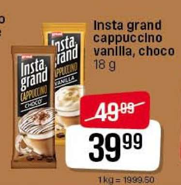 Insta grand cappuccino vanilla, choco