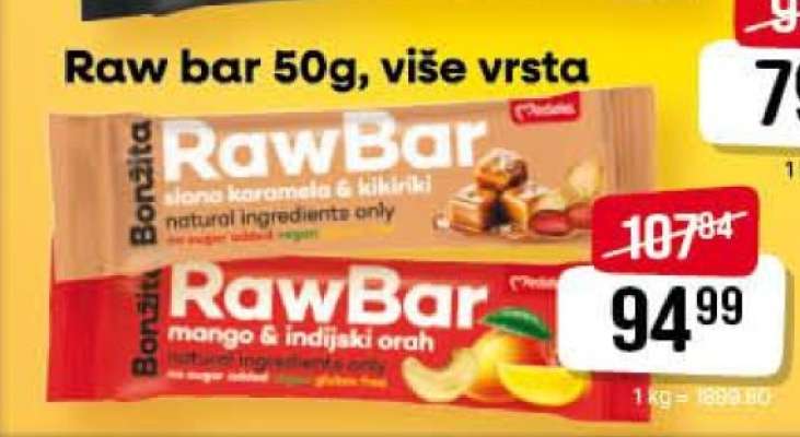Raw bar 50g, više vrsta