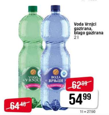 Voda Vrnjačka gazirana, blago gazirana 2L