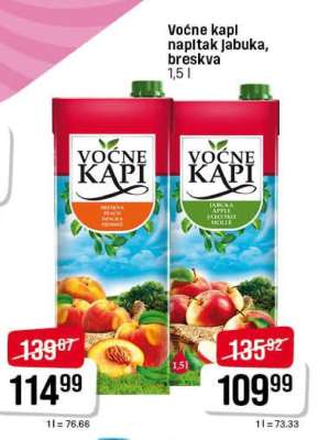 Voćne kapi napitak jabuka, breskva