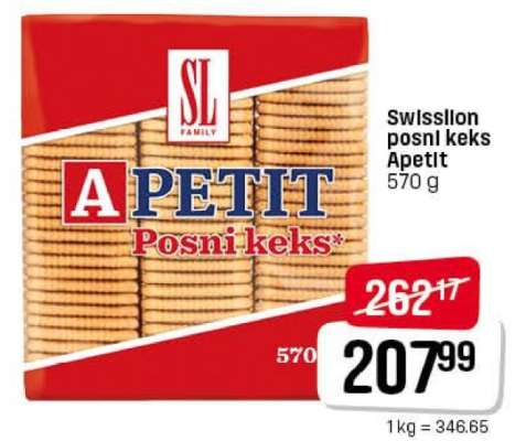 Swisslion posni keks Apetit