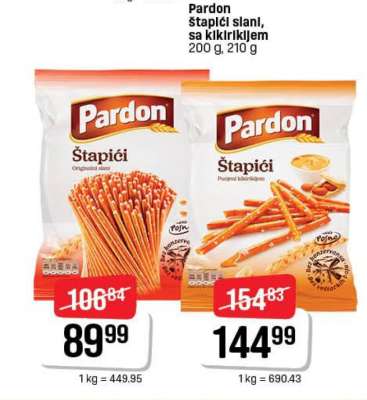 Pardon štapići slani, sa kikirikijem