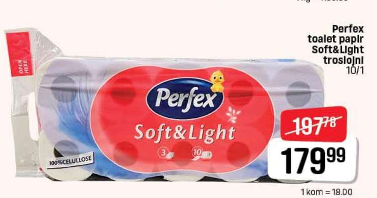 Perfex toaleta papir Soft&Light troslojni 10/1